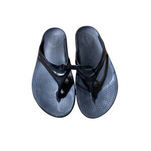Oofos Recovery Sandals Black Comfort Flip Flops Athletic Recovery size 8